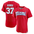 MATTH M.Marlins #37 Anthony Bender Player Red City Connect Home Limited Elite Stitched Jerseys