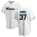MATTH M.Marlins #37 Anthony Bender Player White  Home Game Stitched Jerseys