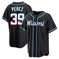 MATTH M.Marlins #39 Eury Perez Player Black Fashion Out Home Game Stitched Jerseys