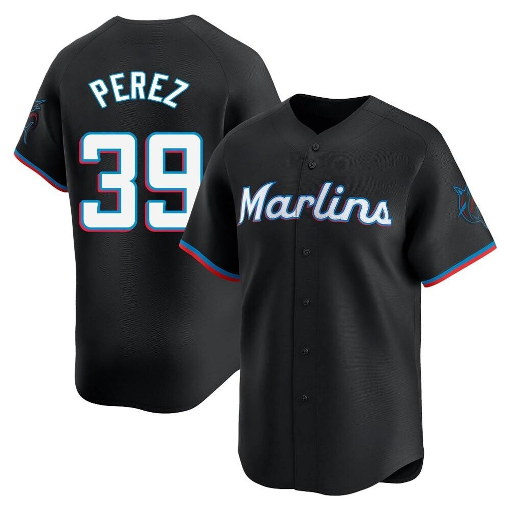 MATTH M.Marlins #39 Eury Perez Player Black  Home Limited Stitched Jerseys
