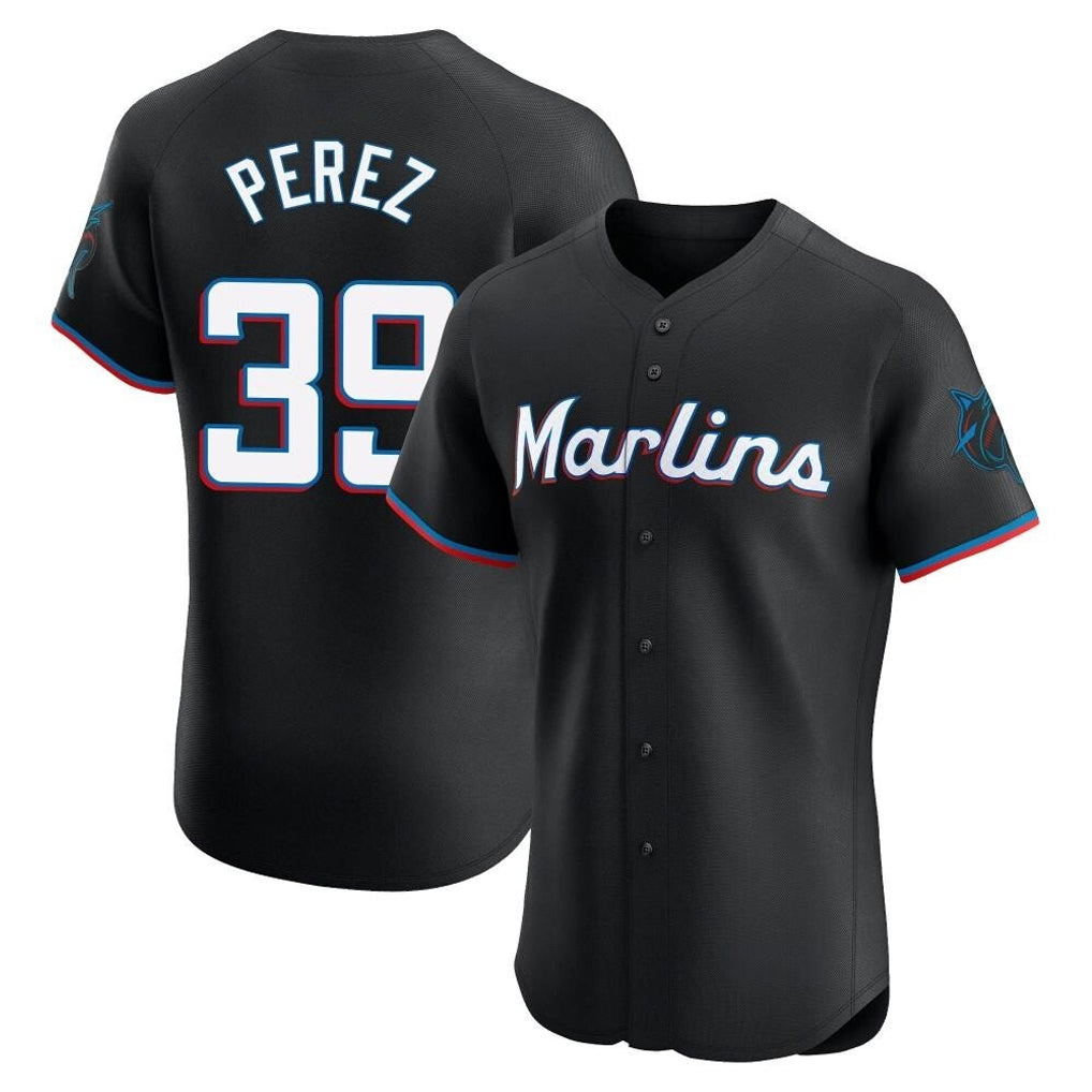 MATTH M.Marlins #39 Eury Perez Player Black Vapor Home Limited Elite Stitched Jerseys