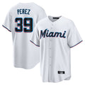 MATTH M.Marlins #39 Eury Perez Player White  Home Game Stitched Jerseys