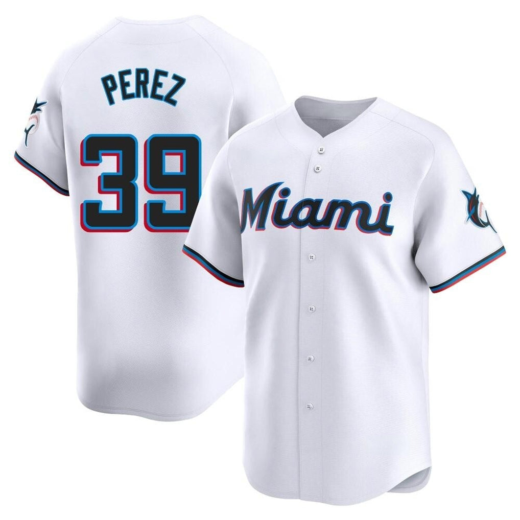 MATTH M.Marlins #39 Eury Perez Player White  Home Limited Stitched Jerseys