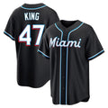 MATTH M.Marlins #47 John King Player Black Fashion Out Home Game Stitched Jerseys