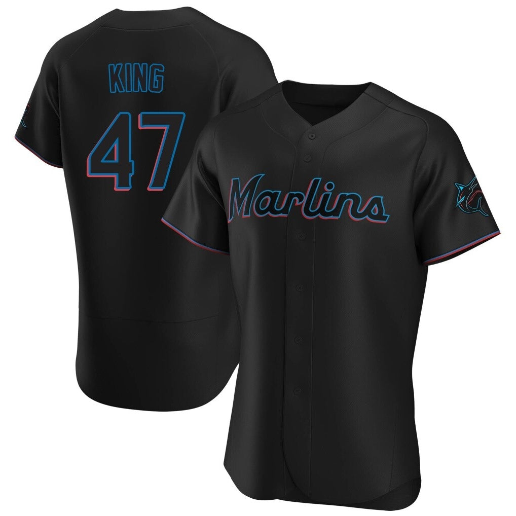 MATTH M.Marlins #47 John King Player Black Home Limited Elite Stitched Jerseys