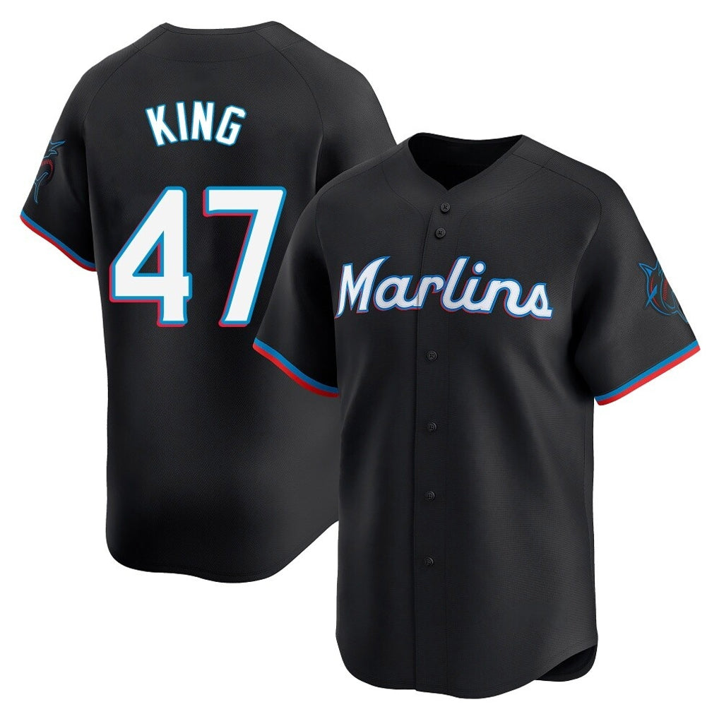 MATTH M.Marlins #47 John King Player Black Home Limited Stitched Jerseys
