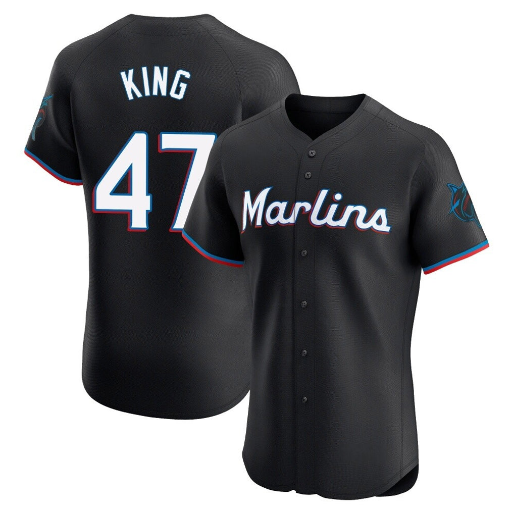 MATTH M.Marlins #47 John King Player Black Vapor Home Limited Elite Stitched Jerseys