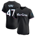 MATTH M.Marlins #47 John King Player Black Vapor Home Limited Elite Stitched Jerseys