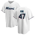 MATTH M.Marlins #47 John King Player White  Home Game Stitched Jerseys