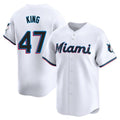 MATTH M.Marlins #47 John King Player White  Home Limited Stitched Jerseys