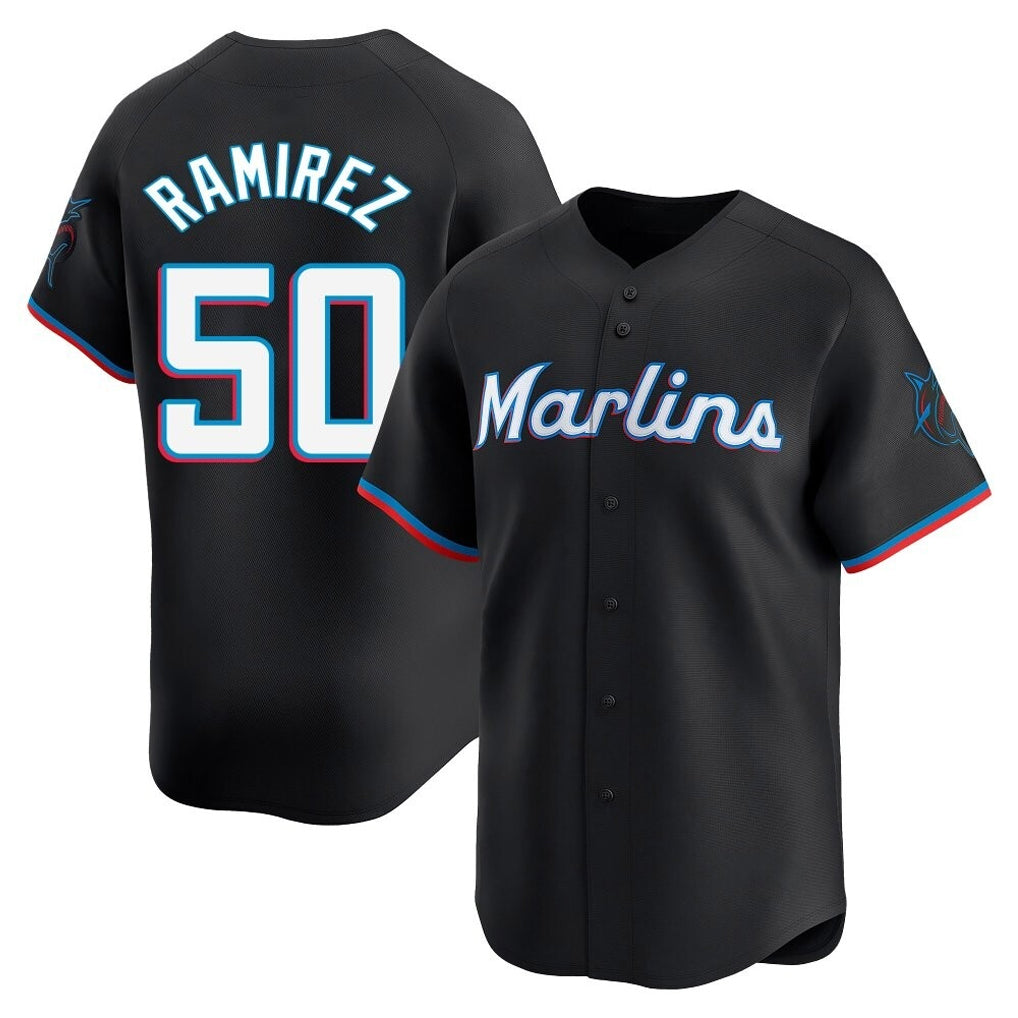 MATTH M.Marlins #50 Agustin Ramirez Player Black  Home Limited Stitched Jerseys