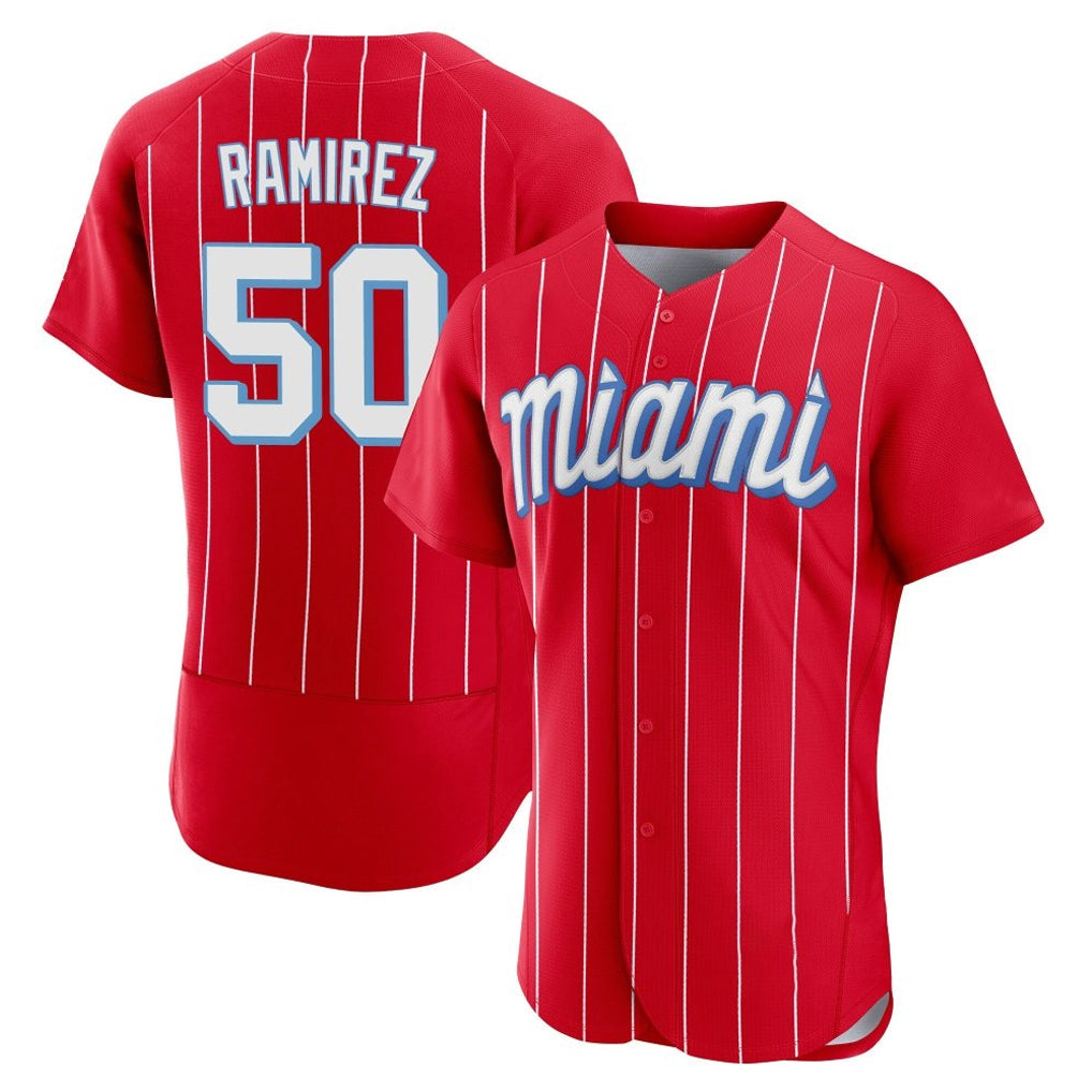 MATTH M.Marlins #50 Agustin Ramirez Player Red City Connect Home Limited Elite Stitched Jerseys