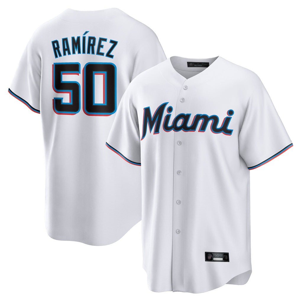 MATTH M.Marlins #50 Agustin Ramirez Player White  Home Game Stitched Jerseys