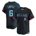 MATTH M.Marlins #6 Otto Lopez Player Black City Connect Home Limited Stitched Jerseys
