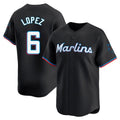 MATTH M.Marlins #6 Otto Lopez Player Black  Home Limited Stitched Jerseys