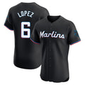 MATTH M.Marlins #6 Otto Lopez Player Black Vapor Home Limited Elite Stitched Jerseys