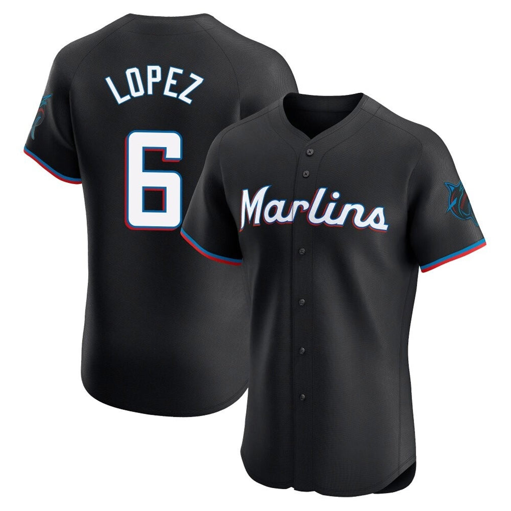 MATTH M.Marlins #6 Otto Lopez Player Black Vapor Home Limited Elite Stitched Jerseys