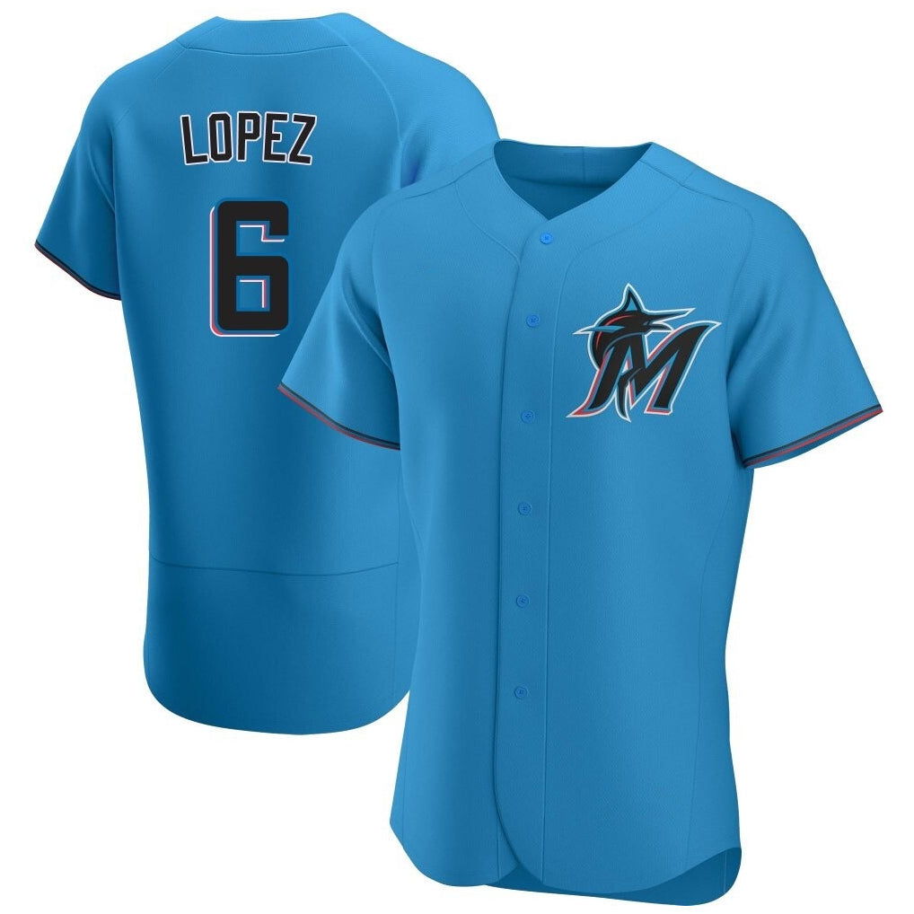 MATTH M.Marlins #6 Otto Lopez Player Blue Home Limited Elite Stitched Jerseys