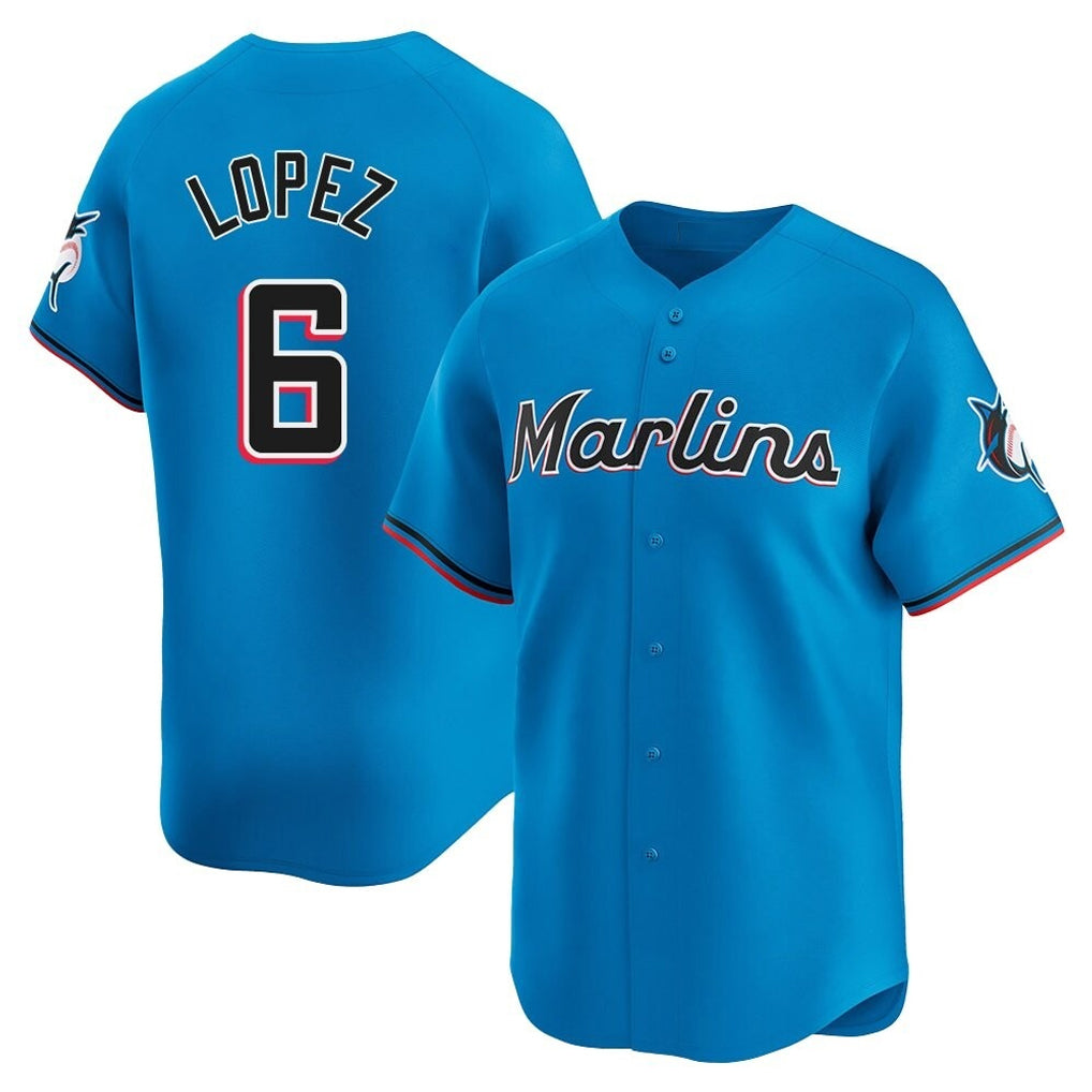 MATTH M.Marlins #6 Otto Lopez Player Blue Home Limited Stitched Jerseys