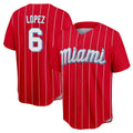 MATTH M.Marlins #6 Otto Lopez Player Red City Connect Home Game Stitched Jerseys