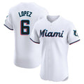 MATTH M.Marlins #6 Otto Lopez Player White  Home Limited Elite Stitched Jerseys