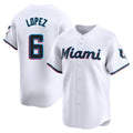 MATTH M.Marlins #6 Otto Lopez Player White  Home Limited Stitched Jerseys