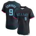 MATTH M.Marlins #9 Xavier Edwards Player Black City Connect Home Limited Elite Stitched Jerseys