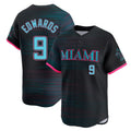 MATTH M.Marlins #9 Xavier Edwards Player Black City Connect Home Limited Stitched Jerseys