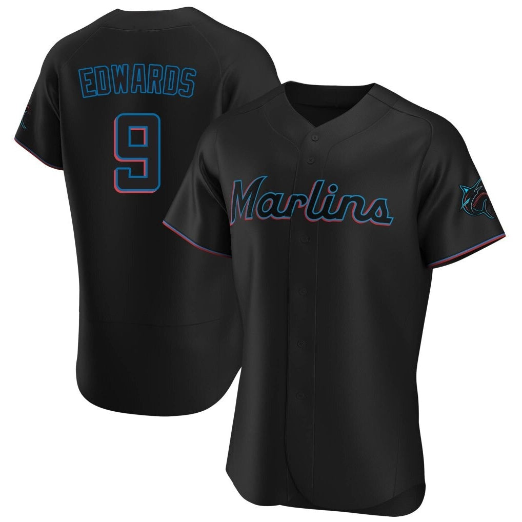 MATTH M.Marlins #9 Xavier Edwards Player Black Home Limited Elite Stitched Jerseys