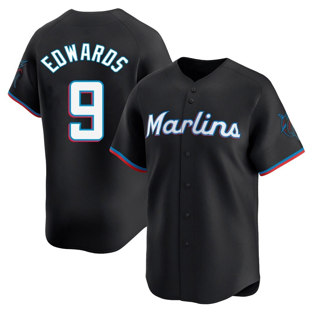 MATTH M.Marlins #9 Xavier Edwards Player Black  Home Limited Stitched Jerseys