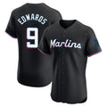MATTH M.Marlins #9 Xavier Edwards Player Black Vapor Home Limited Elite Stitched Jerseys