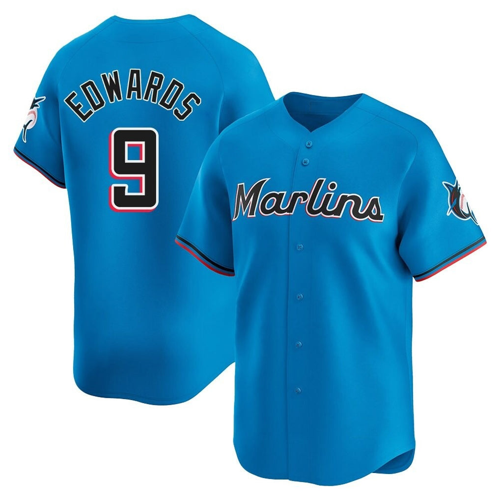 MATTH M.Marlins #9 Xavier Edwards Player Blue Home Limited Stitched Jerseys