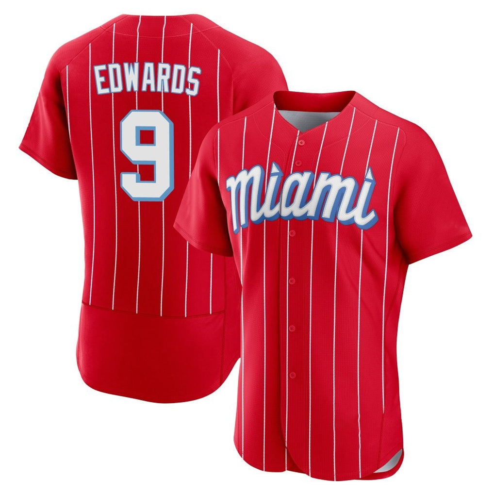 MATTH M.Marlins #9 Xavier Edwards Player Red City Connect Home Limited Elite Stitched Jerseys