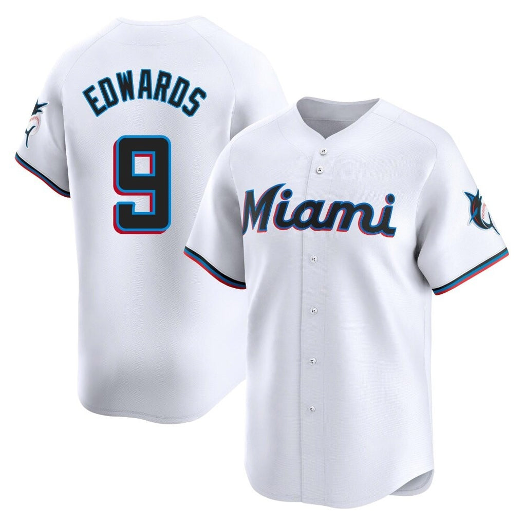 MATTH M.Marlins #9 Xavier Edwards Player White  Home Limited Stitched Jerseys
