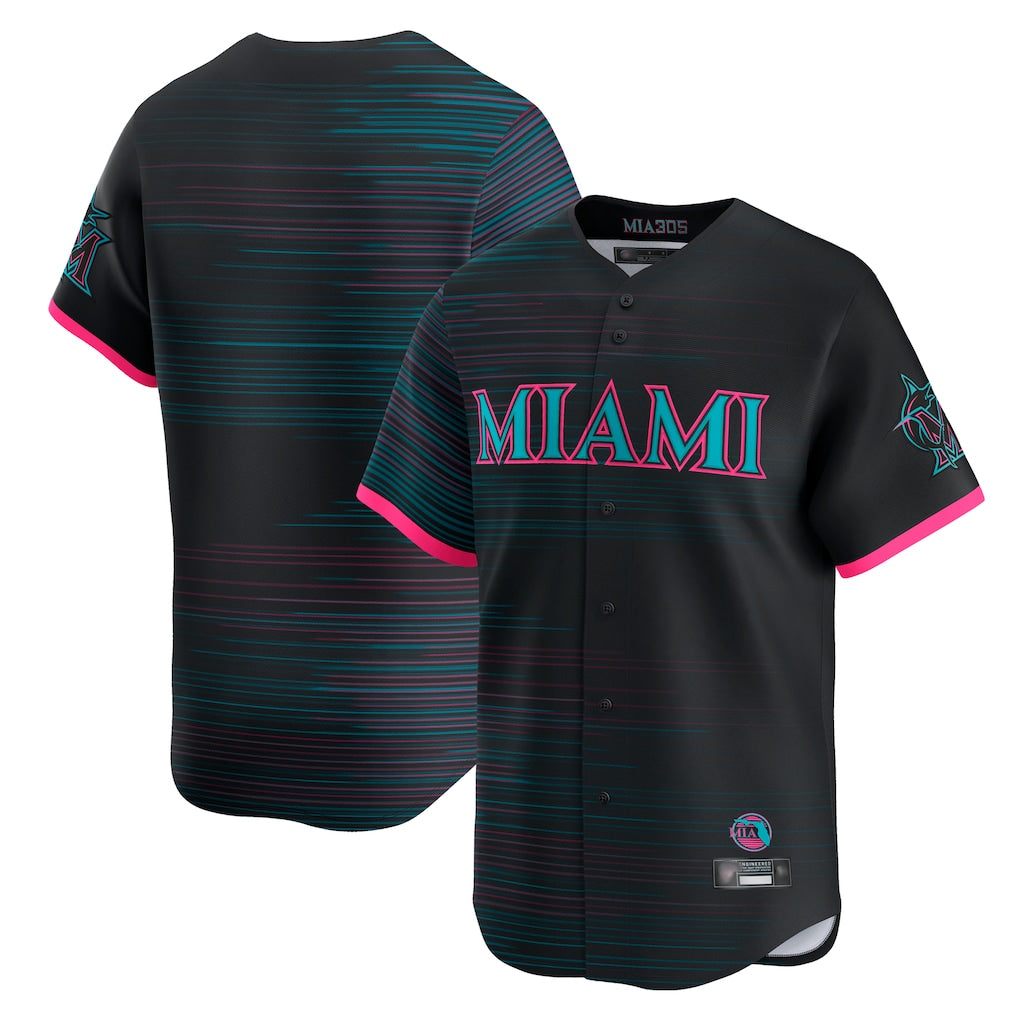 MATTH M.Marlins Blank Player Black City Connect Home Limited Stitched Jerseys