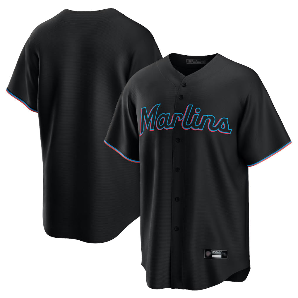 MATTH M.Marlins Blank Player Black  Home Game Stitched Jerseys