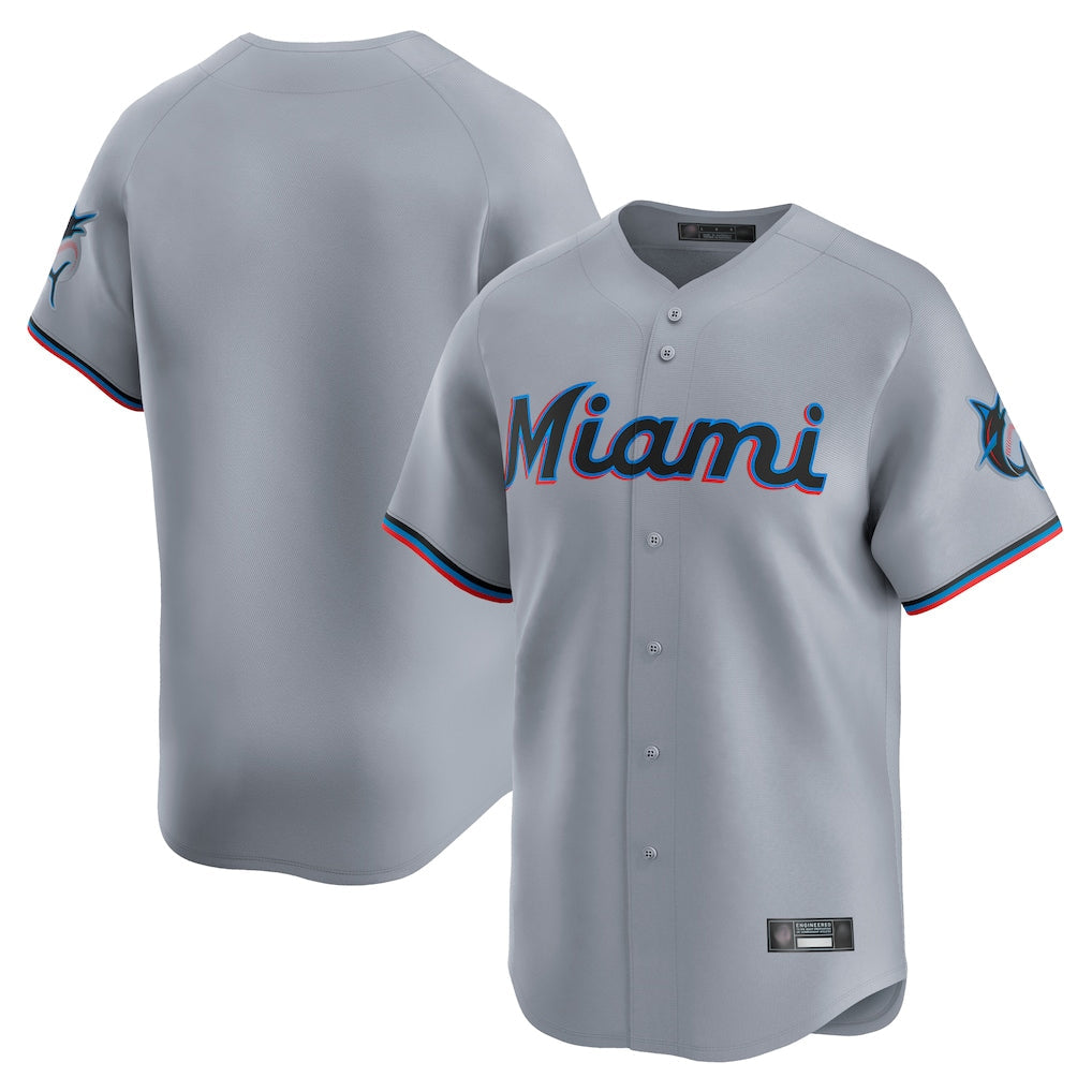 MATTH M.Marlins Blank Player Gray Home Limited Stitched Jerseys