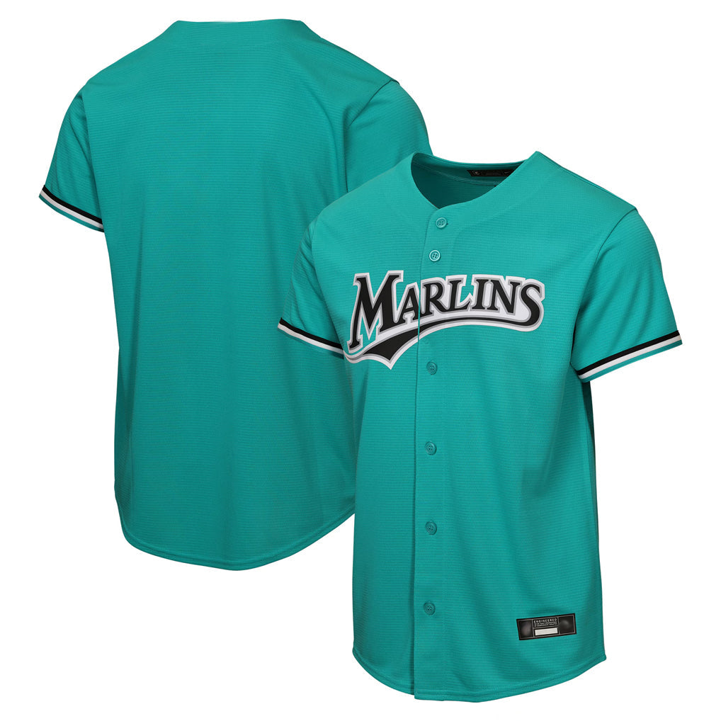 MATTH M.Marlins Blank Player Teal Mitchell & Ness Cooperstown Collection Game Stitched Jerseys