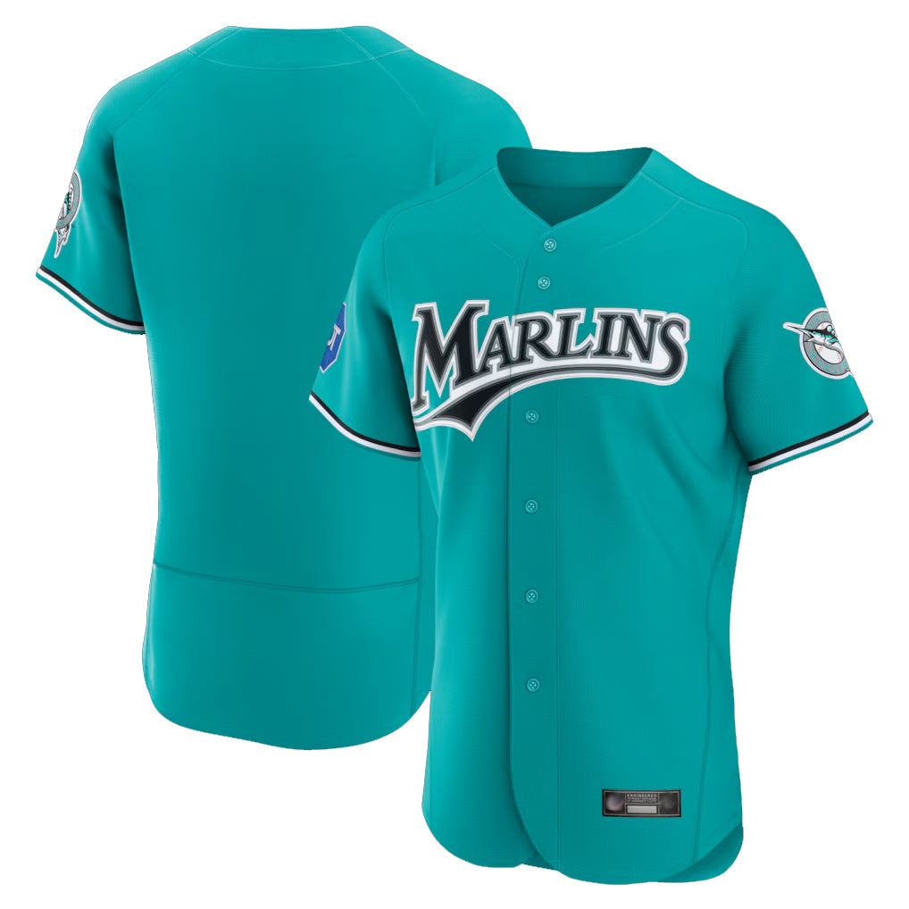 MATTH M.Marlins Blank Player Teal Mitchell & Ness Cooperstown Collection Limited Elite Stitched Jerseys