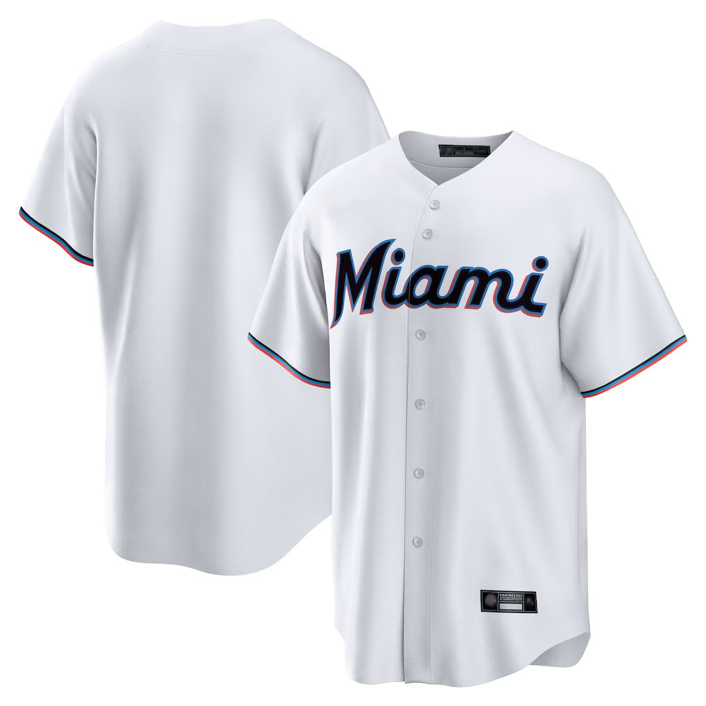 MATTH M.Marlins Blank Player White  Home Game Stitched Jerseys
