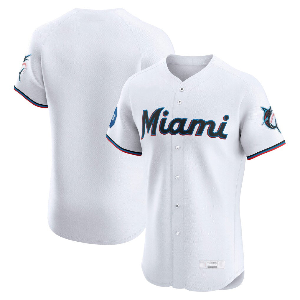 MATTH M.Marlins Blank Player White Home Limited Elite Stitched Jerseys