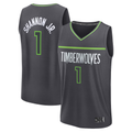 MATTH M.Timberwolves #1 Terrence Shannon Jr. Anthracite Fast Break Replica Stitched Jerseys - Statement Edition