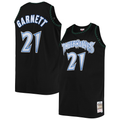 MATTH M.Timberwolves #21 Kevin Garnett Mitchell & Ness Black 1997-1998 Big & Tall Hardwood Classics Swingman Stitched Jerseys