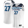 MATTH M.Timberwolves #27 Rudy Gobert White Fast Break Replica Player Stitched Jerseys - Association Edition