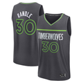MATTH M.Timberwolves #30 Julius Randle Charcoal Fast Break Replica Player Stitched Jerseys - Statement Edition