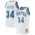 MATTH M.Timberwolves #34 Isaiah Rider Mitchell & Ness White 1995-1996 Hardwood Classics Swingman Stitched Jerseys