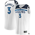 MATTH M.Timberwolves #3 Jaden McDaniels White Fast Break Replica Player Stitched Jerseys - Association Edition