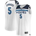 MATTH M.Timberwolves #5 Anthony Edwards White Fast Break Replica Player Stitched Jerseys - Association Edition