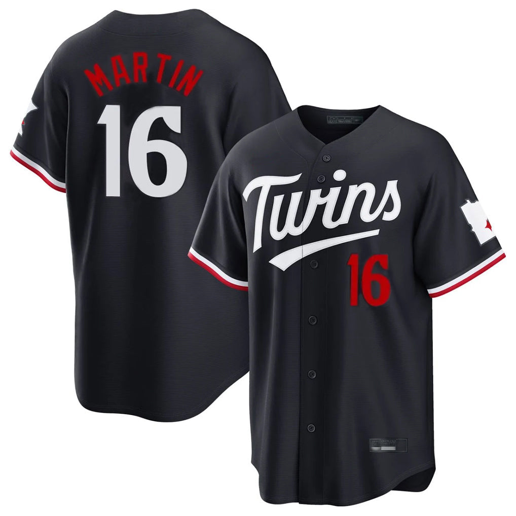 MATTH M.Twins #16 Austin Martin Player Navy Home Game Stitched Jerseys