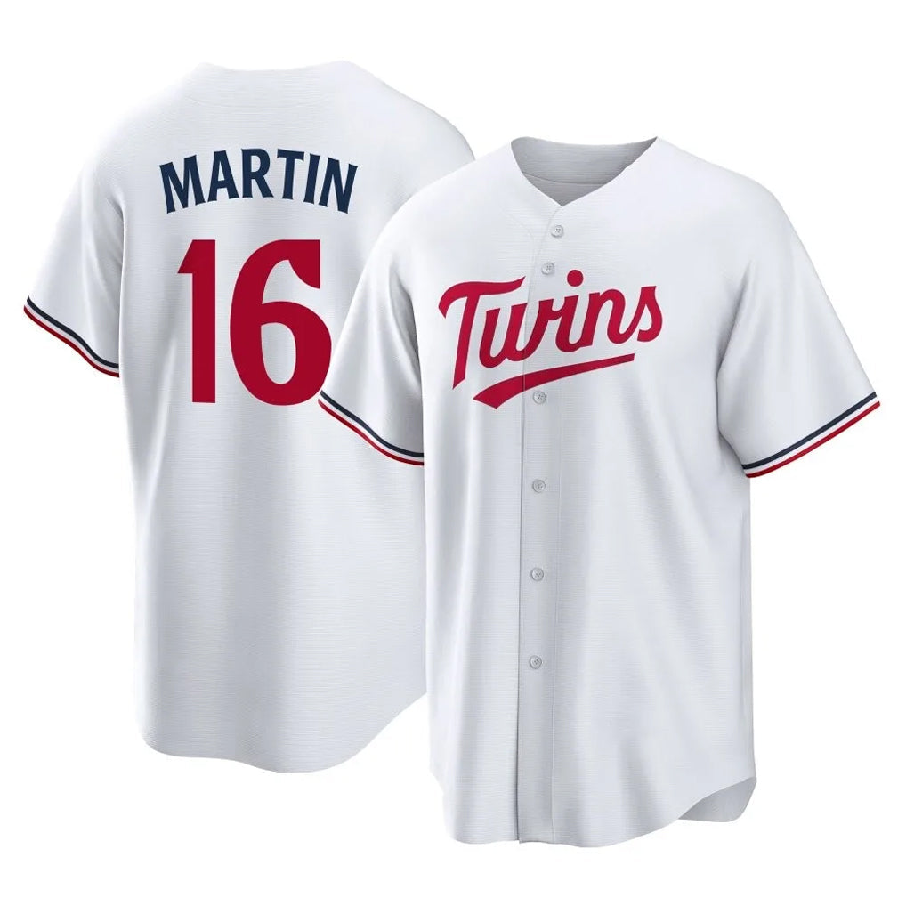 MATTH M.Twins #16 Austin Martin Player White Home Game Stitched Jerseys